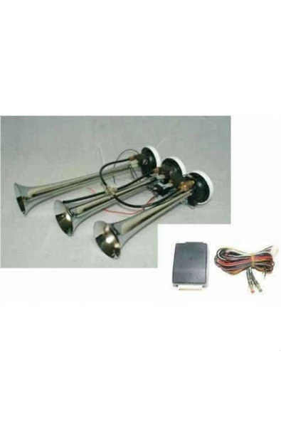 ARSVİSİON AUTO ACCESSORIES Nuri Alço Havalı Korna Set Modül 5 Farklı Ses 12 24 Volt Uyumlu ürün görseli 1