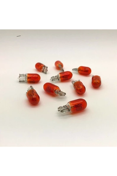 İncirOTO 12v T10 W5w Dipsiz Park Gösterge Ampulü 10 Adet Turuncu Dipsiz Park Ampulu Turuncu Uyumlu ürün görseli 1