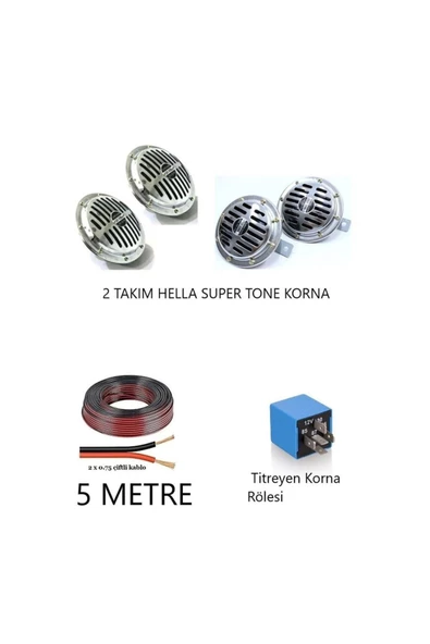 ARSVİSİON AUTO ACCESSORIES Hella Korna Süpertone 4 Lü Set 12 Volt Kromm 13 Cm ürün görseli 1