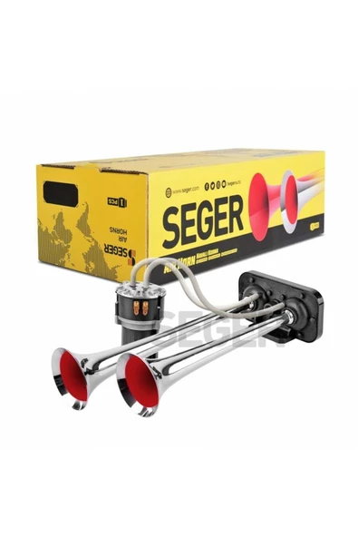 Seger 85kh Fala Fala Kompresörlü Korna 24volt Krom Borulu Melodili ürün görseli 1