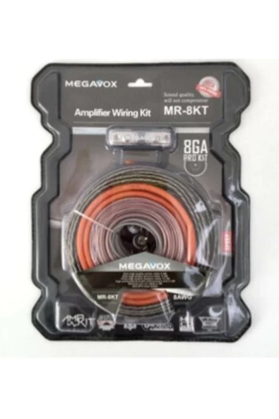 megavox 8 Ga Kalın Kaliteli Profesyonel Full Anfi Kablo Seti ürün görseli 1