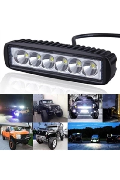 ÇERAY Sis Lambası 18 Watt Ultra Güçlü Gündüz Ledi 6 Ledli Off Road Sis 12/24 V ürün görseli 1