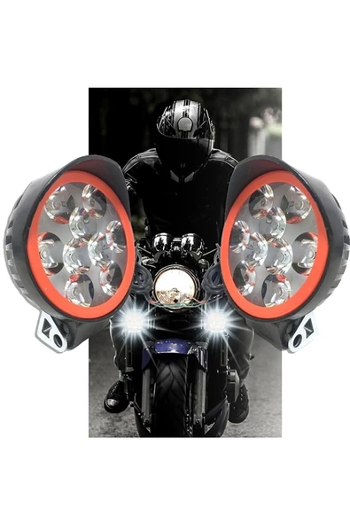 ARSVİSİON AUTO ACCESSORIES 9 Ledli Motosiklet Sis Farı Silikonlu 2 Adet ürün görseli 1