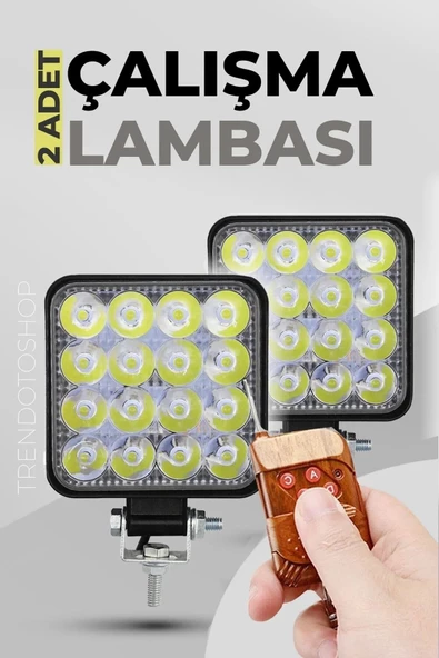 ARSVİSİON AUTO ACCESSORIES 16 Led Off Road Çalışma Ve Sis Lambası 2'li 48w 12-24v ÇAKAR MODLU ürün görseli 1