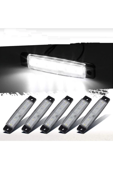 Emr Dorse Parmak Lamba 12 -24 Volt 6 Ledli (beyaz Renk) 10 Adet Parmak Led Dorse Kamyon ürün görseli 1