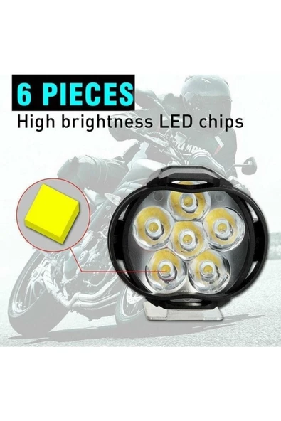 MISIRLIGRUP 2 Adet Led Motosiklet Sis Far Montaj Sis Drl Lamba Scooter Motosiklet Için (çakar & Sabit Mod) ürün görseli 1