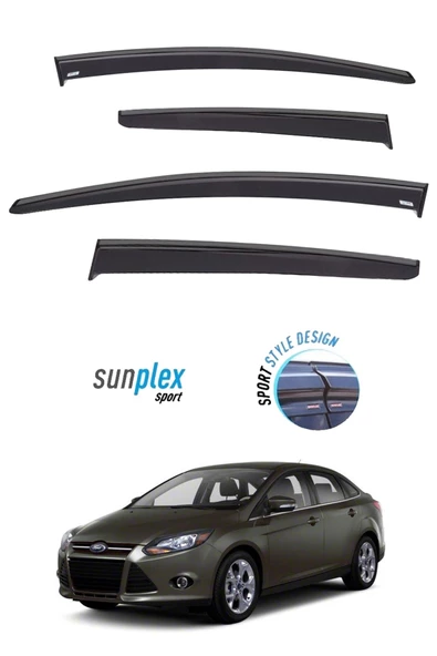 SUNPLEX Ford Focus 3-3,5 2011 Sonrası Araca Özel Cam Rüzgarlığı Marka Mugen 4'lü ürün görseli 1