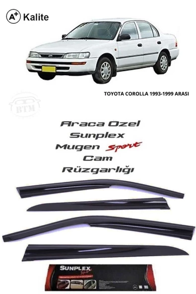 SUNPLEX Toyota Corolla 93-98 Cam Rüzgarlığı Marka Mugen 4'lü ürün görseli 1