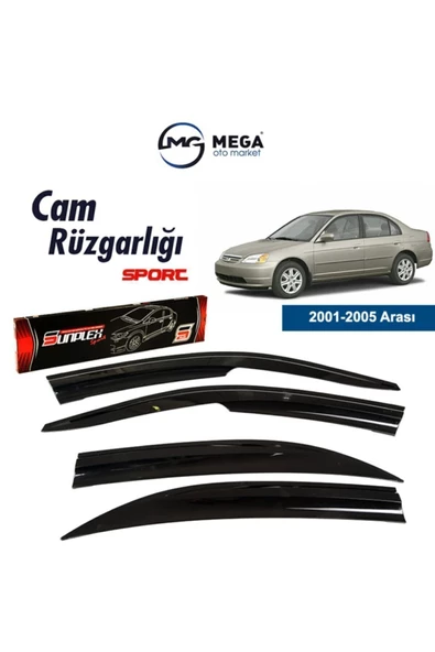 SUNPLEX Honda Civic 2001-2005 Arası Mugen Cam Rüzgarlık ürün görseli 1