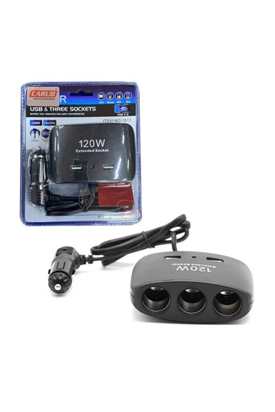 Carub Çakmak Soketi 3 2 Usb ürün görseli 1
