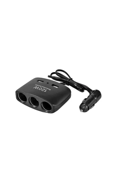 carub car accessories Carub Usb 120W 3'lü Çakmak 2'li USB Çakmak Soketi 12-24/120w ürün görseli 1