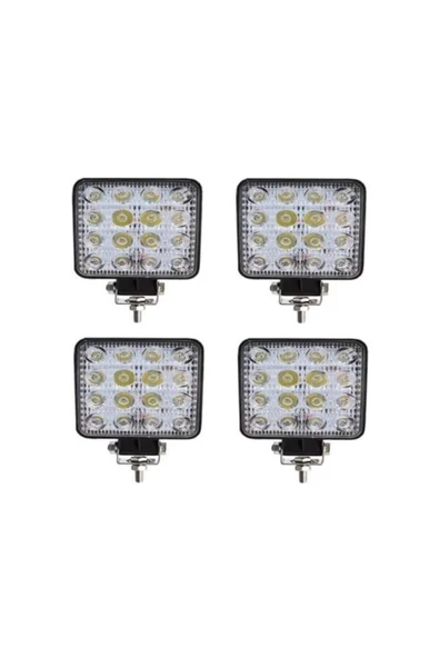 Oto Türk 16 Ledli Çalışma Lambası 12-24 Volt Uyumlu 1 Yıl Garanti 4 Adet ürün görseli 1