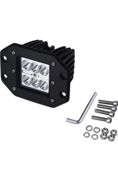 TEKNOCLUB Offroad Sis Farı Beyaz Gömme Tip 18w 6 Ledli Lamba Tampon ürün görseli 1