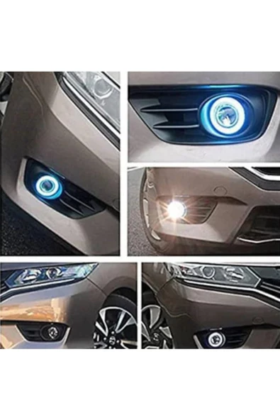 MISIRLIGRUP 89 Mm Buz Mavi Mercekli Angel Led Halkalı Sis Far Metal Gövde ürün görseli 1