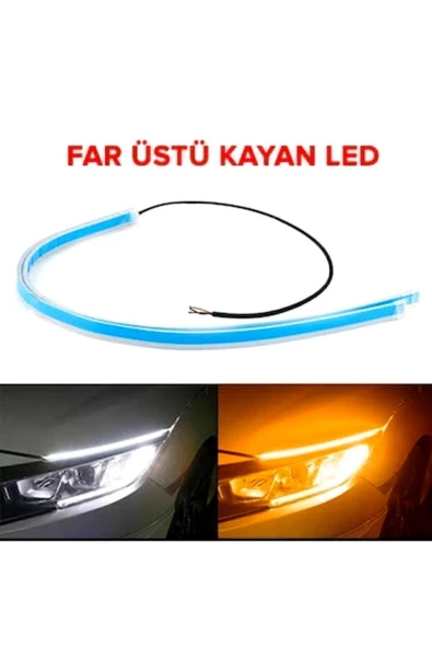 Carub Far Üstü Ve Far Içi 2 Renkli Kayar Sinyalli Gündüz Ledi 60cm ürün görseli 1