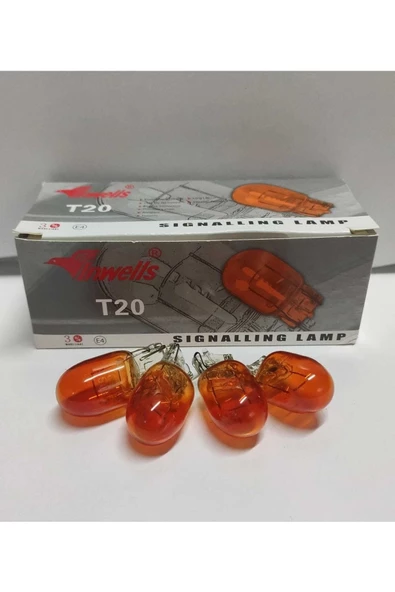 MEHMET OTOMOTİV HIRDAVAT T20 Turuncu Dipsiz Tek Duy Stop, Park,gündüz Far Ampulü 12v 21w 10 Adet ürün görseli 1
