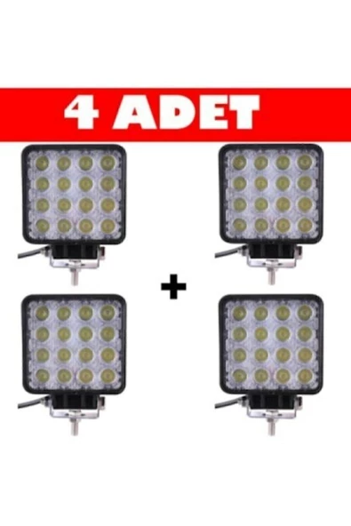 Kgn Off Road Sis Farı Sis Lambası 16 Led Kare 4'lü Paket Su Geçirmez ürün görseli 1