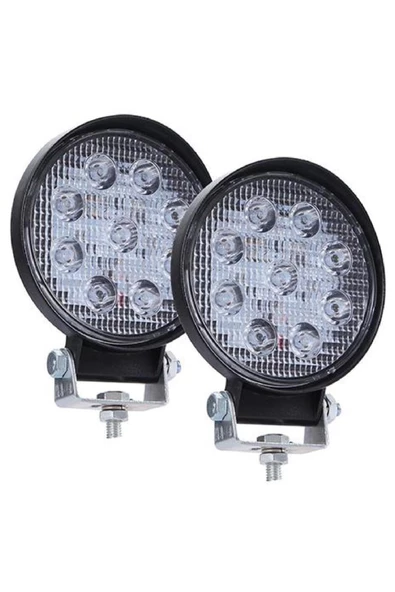 Schenna Off Road Gündüz Farı 9 Led Yuvarlak Çalışma Lambası 27w - 2 Adet ürün görseli 1