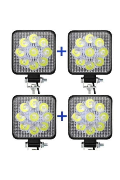 Ars Off Road Sis Farı Sis Lambası 9 Led Kare 4. Lü Paket ürün görseli 1
