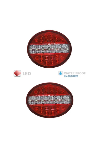 ÇERAY Hamburger Tip Ledli Stop Lamba 12 Volt Römork Karavan 4 Modlu 2 Adet ürün görseli 1