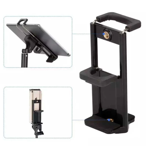 M-05 Tripod Başlığı Telefon Tablet Tutucu - Resim 4