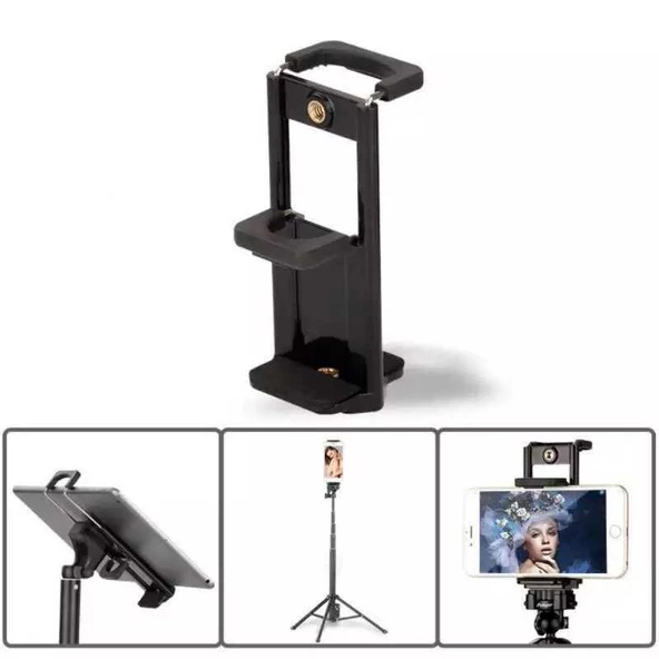 M-05 Tripod Başlığı Telefon Tablet Tutucu - Resim 3