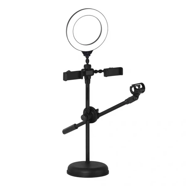 Dual Small Light Işıklı Telefon Tutucu 9cm Ring Light ürün görseli 1