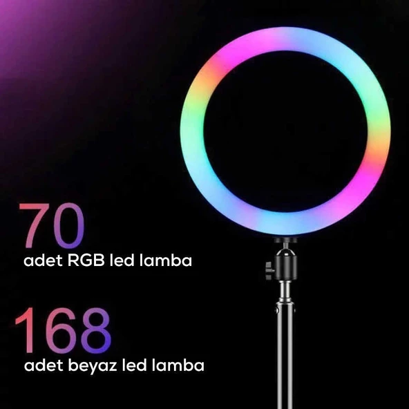 RGB MJ-33 Işıklı Telefon Tutucu Ring Light - Resim 9