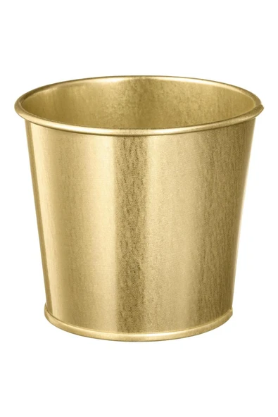 Daıdaı Galvanizli Çelik Saksı - Gold Pirinç Rengi - 9 cm ürün görseli 1