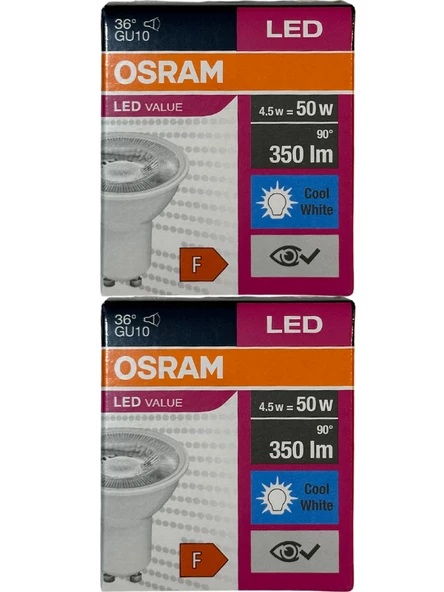 Osram 4.5W (50W) 4000K (Günışığı) GU10 Duylu Par16 Led Spot (2 Adet) ürün görseli 1