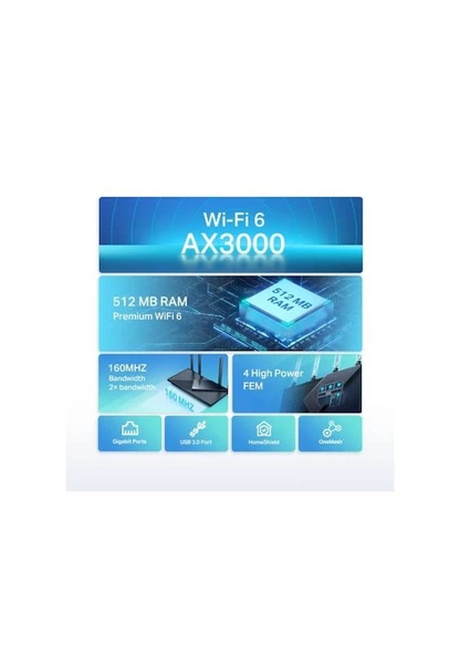 TP-Link Archer AX55 AX3000 4 Port 3000 Mbps Router - Resim 4