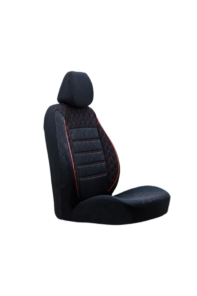 SMRAUTOACCESSORY  Opel Zafira Oto Koltuk Kilifi Gof Siyah-kirmizi Standart Beden ürün görseli 1