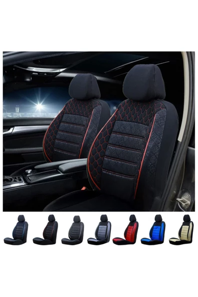 SMRAUTOACCESSORY  Volkswagen Golfoto Koltuk Kilifi Gof Siyah-kirmizi Standart Beden ürün görseli 1