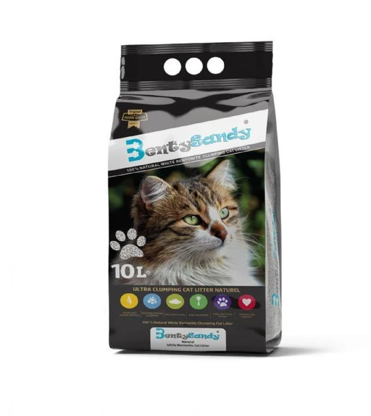 Bentysandy Naturel Kokusuz İnce Kedi Bentonit Kumu 10 Lt ürün görseli 1