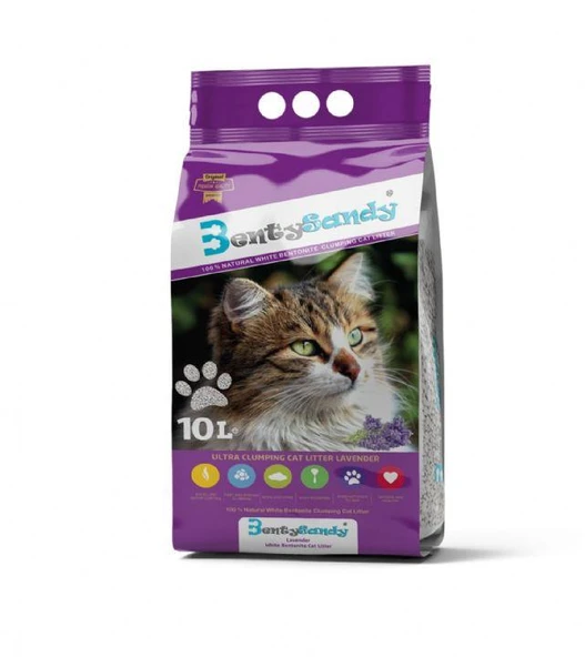 Bentysandy Lavanta Kokulu İnce Bentonit Kedi Kumu 10 Lt ürün görseli 1