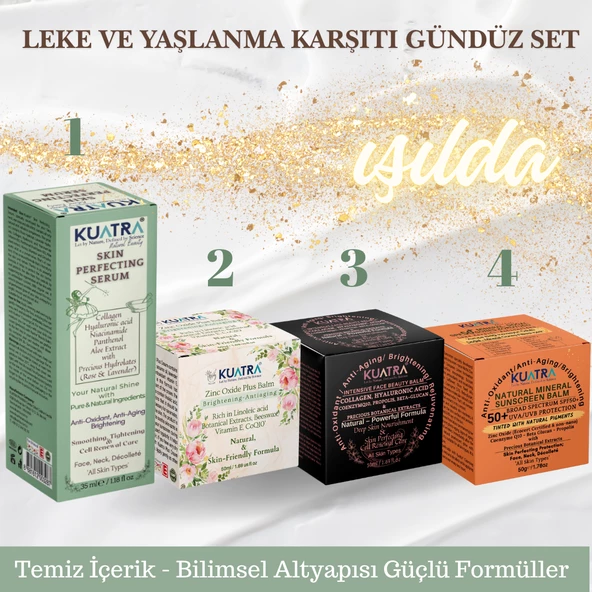 Kuatra Koyu Leke, Yaşlanma Karşıtı Ve Yoğun Nem Gündüz Set Doğal Içerikli Krem ve Serum ürün görseli 1