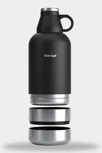 Stevig 4 Multi-Cup Çelik Termos 1,9 LT. Black ST-212 - Resim 4