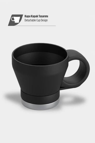 Stevig 4 Multi-Cup Çelik Termos 1,9 LT. Black ST-212 - Resim 6
