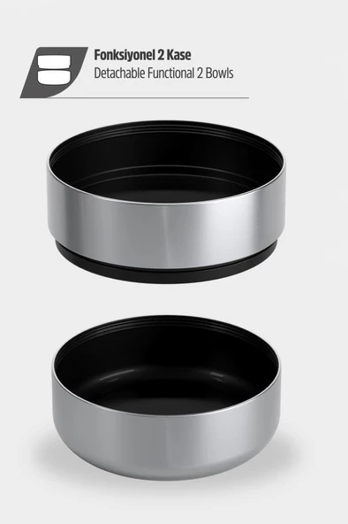 Stevig 4 Multi-Cup Çelik Termos 1,9 LT. Black ST-212 - Resim 5