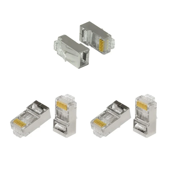 FRISBY FNW-RJ4522N RJ45 FTP CAT6 KONNEKTOR METAL 100LÜ PAKET ürün görseli 1