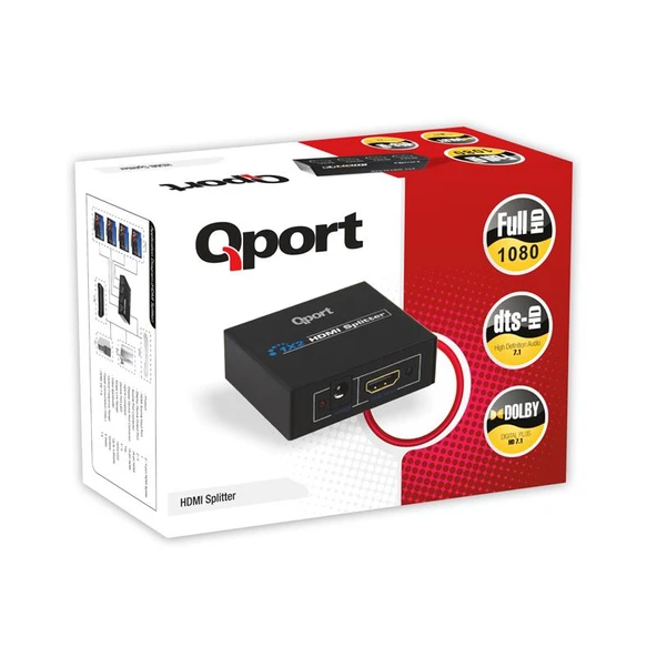 QPORT Q-SPL4 FULL HD 1 GİRİŞ 4ÇIKIŞLI HDMI SPLITTER (SİNYAL ÇOĞALTICI) ürün görseli 1