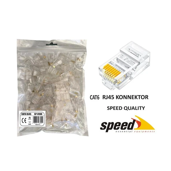 SPEED SP-U100 CAT6 RJ45 KONNEKTÖR 100 ADET ürün görseli 1