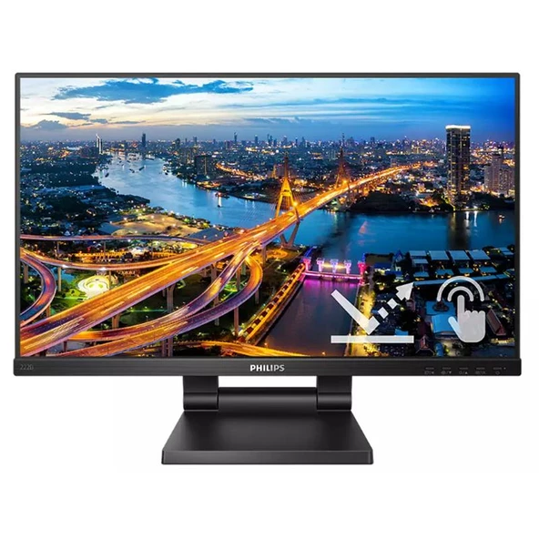 21.5 PHILIPS 222B1TC/00 IPS 4MS 75MHZ 1XVGA 1XHDMI 1XDP 1XUSB 3.2 FHD 1920X1080 HOPARLÖR DOKUNMATİK EKRAN VESA SİYAH ürün görseli 1