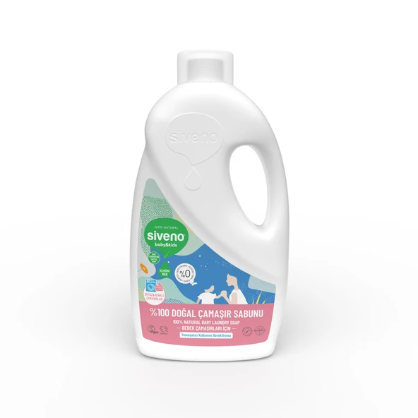 Siveno %100 Doğal Bebek Çamaşır Sabunu Kendinden Yumuşatıcılı Bitkisel Deterjan Konsantre Vegan 1000 ml ürün görseli 1