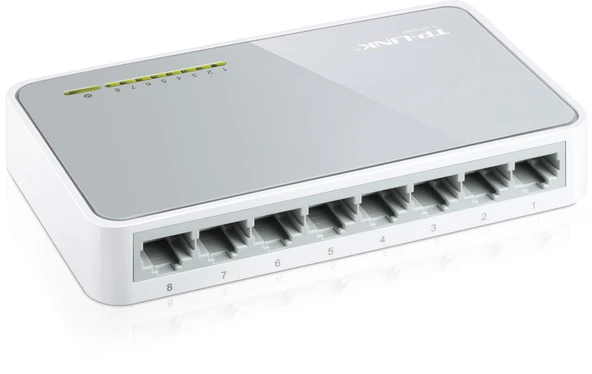 TP-LINK TL-SF1008D 8 PORT 10/100 PLASTİK KASA SWITCH ürün görseli 1