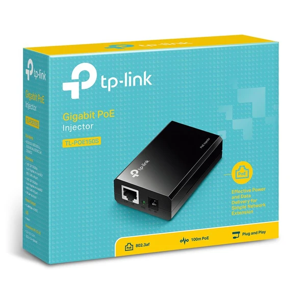 TP-LINK OMADA TL-POE150S 48VOLT 15.4WATT GIGABIT PORT POE ADAPTÖR ürün görseli 1