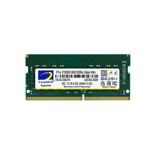 8 GB DDR4 2666MHZ TWINMOS NB MDD48GB2666N ürün görseli 1