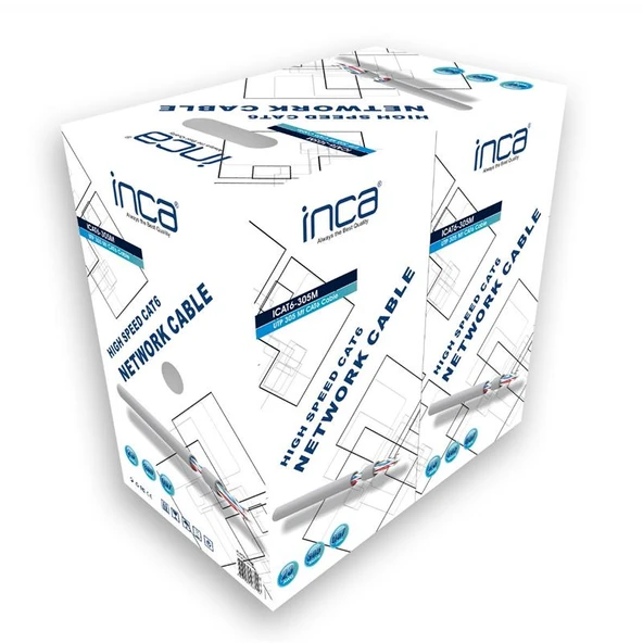 INCA ICAT6-305M 305MT 0.57MM 23AWG CAT6 KABLO GRİ ürün görseli 1