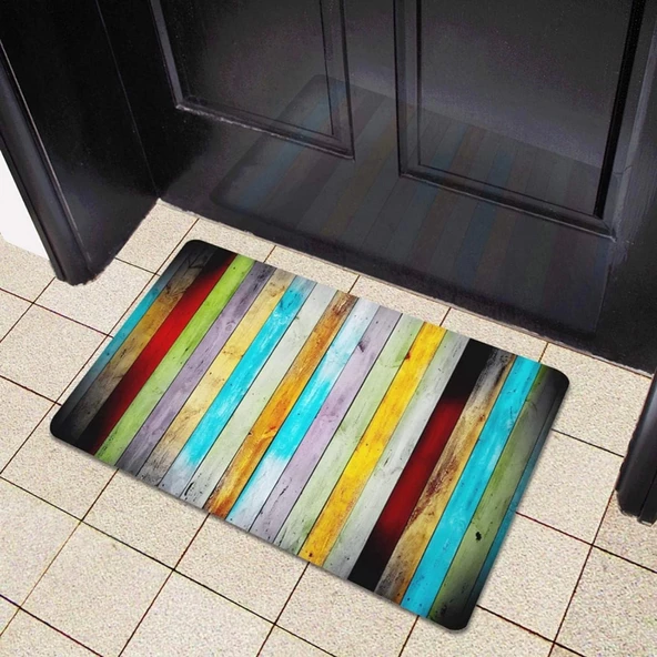 Esnature Rustik Ahşap Renkli Kapı Önü Paspası 45x70 Cm - Resim 8
