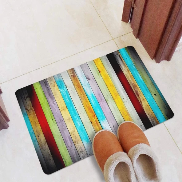 Esnature Rustik Ahşap Renkli Kapı Önü Paspası 45x70 Cm - Resim 6